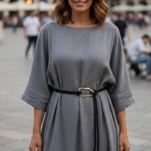 Cinto Cordão Resinado com Fivela Estilizada Dourada